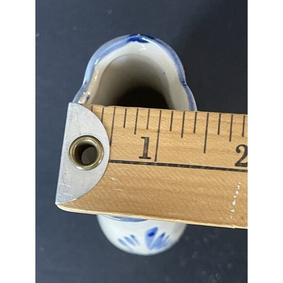 Vintage Noble Hall Blue White Mini Bud Vase Hand Painted Cottagecore Farmhouse - Picture 8 of 8